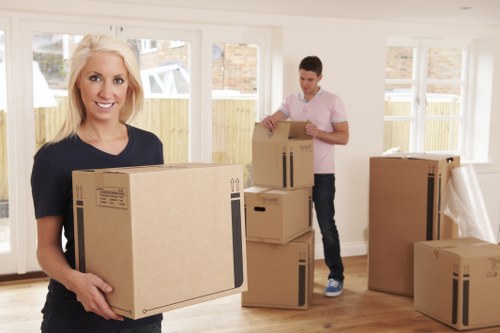 Moving boxes prepared for a home move in Richmond