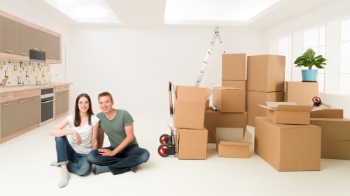 Packed moving boxes ready for transport by Richmond removal companies