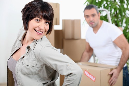 Warehouse items staged for a Richmond commercial move