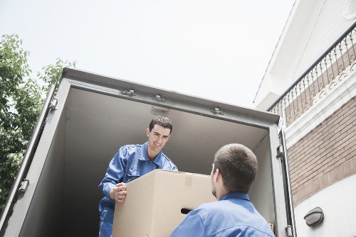Moving truck outside a Richmond property with narrow street access