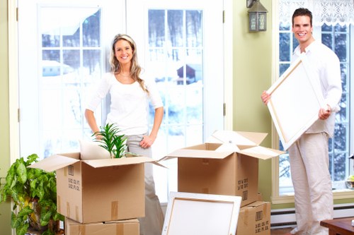 Boxes and packing setup for a local Richmond office or commercial move